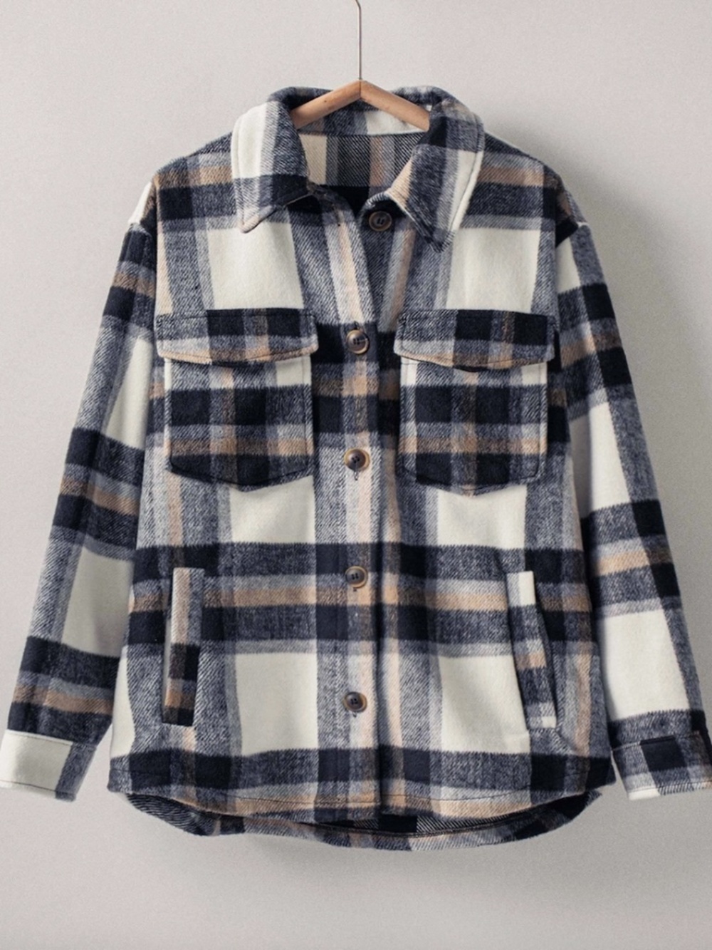 NEW! Urban Daizy Plaid Button-Down Jacket w/ Side Pockets Sizeβs S,M & L